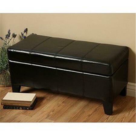 WAREHOUSE OF TIFFANY Ariel Black Leather Storage Bench WT-W7078 Black